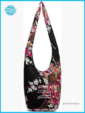 Canvas Hippie Crossbody Bag Boho Hobo Shoulder Bag Large Loose Style